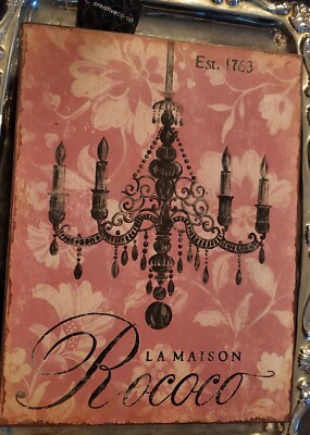 La Maison Rococo Est. 1763 Creative Co-Op Tin Plaque DE1296A-image