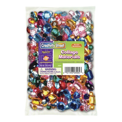 Creativity Street Acrylic Gemstones, Assorted Colors and Shapes, 1 Pound-image