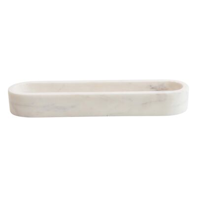 Creative Co-Op White Marble Cracker Dish Large-image