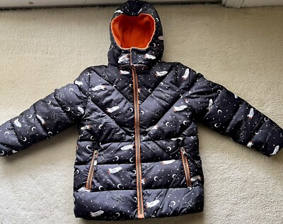 WIPPETTE HOODED SNOW JACKET ORANGE SPACESHIP PATTERN SNOWBOARD SKI KIDS SIZE 6-image
