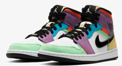 Air Jordan 1 Mid SE Multi-Color CW1140-100 Lightbulb Size 10.5 Women/ 9 Men NEW-image
