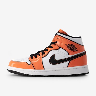 Nike Air Jordan 1 Mid SE Turf Orange White Black Mens retro dunk Patent Leather-image