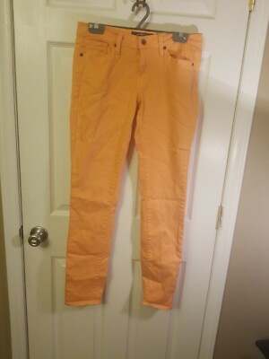 Fit 29x30 Lucky Brand Charlie Skinny Stonewashed Denim Orange Jeans Tag 8/29 Reg-image