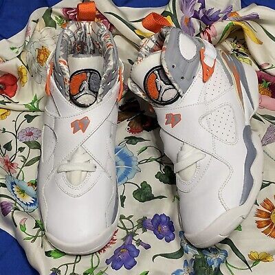 Rare Nike Air Jordan Retro 8 GS 305368-102 Orange Blaze Sneakers Women 6, 4.5Y-image
