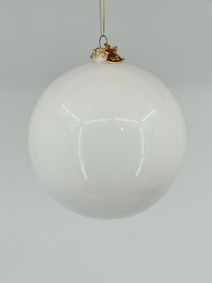 Opal White 5” Christmas Glass Ball Ornament by Sullivan 🎄-image
