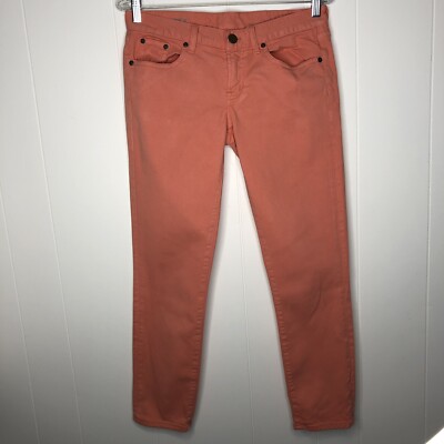 J. Crew Toothpick Ankle Jeans Women's Size 28 Orange Mid Rise Straight Leg-image