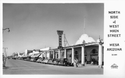 North side of West Main Street Mesa Arizona 1950s OLD PHOTO-image