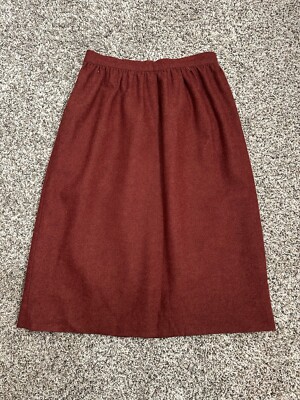 Vintage Mid Length Skirt, Burnt Orange Coloring, Wool Fabric~Beautiful!-image