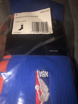 Nike NBA Authentics Mid Calf Basketball Socks XL PSK647-403 Blue/Orange (BIN04)-image
