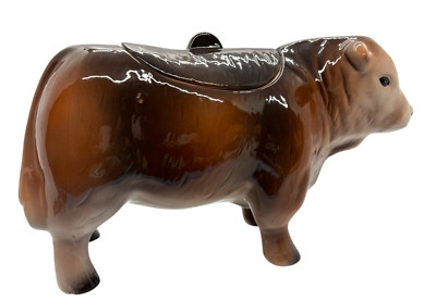 Ceramic Cow Shaped Cookie Jar from Creative Co-op. Unused-image
