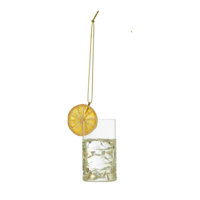 Creative Co-op Clear Highball Cocktail Glass Ornament Bauble-image
