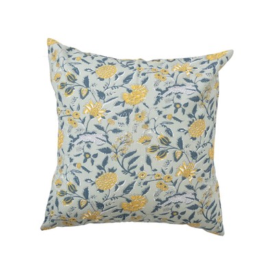 Cotton Pillow with Floral Pattern-image