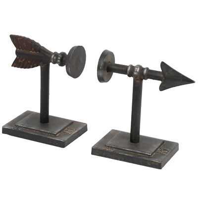 Creative Co-Op Bronze Arrow Shaped Cast Iron Bookends (Set of 2 Pieces)-image