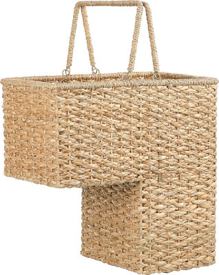 Creative Co-Op Woven Bankuan Rope Stair Basket with Handles, Natural -image