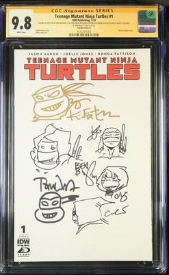 Teenage Mutant Ninja Turtles #1 CGC 9.8 Signed + Sketched by creative Team-image