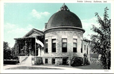 Postcard Public Library Sullivan Indiana-image