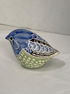 Vintage Hand Painted Stoneware Bird Partridge Figurine Creative Co-op-image