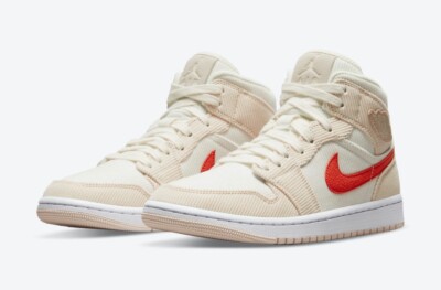 Air Jordan 1 Mid SE Corduroy Sail Women's Size 11.5 - Men's Size 10 DA8009-108-image