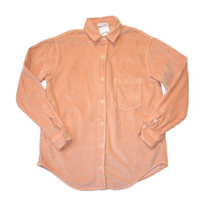 NWT Free People x CP Shades Joss in Melon Orange Corduroy Button Down Shirt XS-image