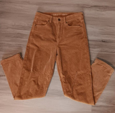 American Eagle Womens Corduroy Mom Jean Super Stretch 2 Burnt Orange-image