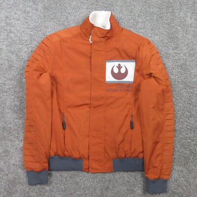 Star Wars Jacket Mens XS Orange Rebel Pilot Flight Disney Aviator Coat NWT-image
