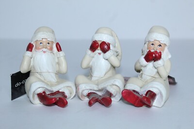 Creativeco-op Set of 3 Vintage Santas, Whimsical, Farmhouse BOHO Decor 3 