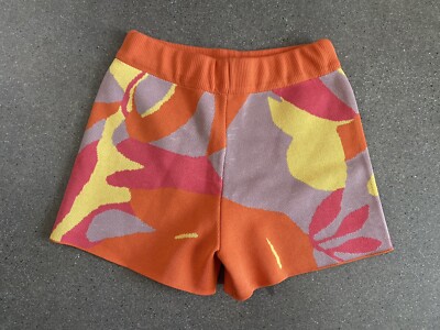Orange knit shorts women's sz S-image