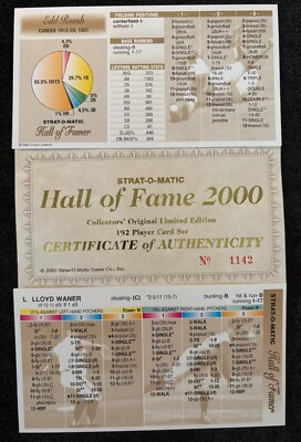 Strat-O-Matic Baseball Hall of Fame 2000 Limited Edition Singles - YOU PICK !-image
