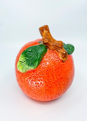 Fun & Kitschy Vintage Mid-Century Modern Retro Hand-Painted Ceramic Orange-image