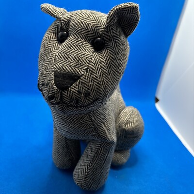 Weighted Door Stop Stuffed Dog/cat Back White Herringbone Creative Co Op-image