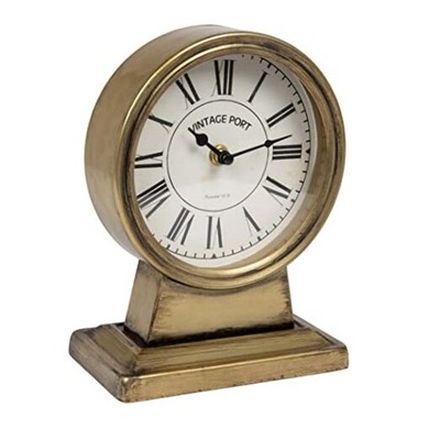 Creative Co-Op Decorative Metal Mantel Clock, Gold Finish -image