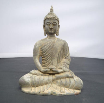 Old tibet buddhism Fane Joss bronze Sakyamuni Shakyamuni Amitabha Buddha Statue-image