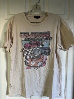 LaLa Land Creative Co T-Shirt , men's M, Colorado National Speedway, Cream Color-image