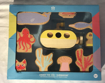 NEW Manhattan Toy Co Under The Sea Submarine Wood Activity Set 18 MO & Up-image