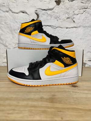 Air Jordan 1 Mid White Laser Orange Women's Size 11 Preowned Sneakers CV5276-107-image