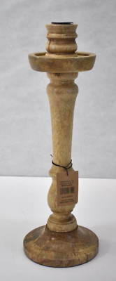 Creative Co Op Storied Home Brown Hand Carved Mango Wood Taper Holder Decor-image