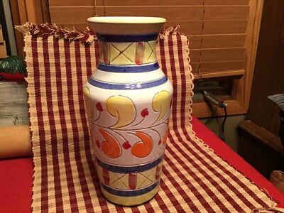 Italian Vase , Vintage Orange Yellow, Mid Century, no cracks or chips-image