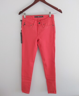 Big Star Colette Mid-Rise Jeans Size 24 Skinny Stretch Legging Red Orange-image