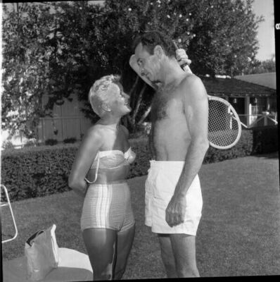 Barry Sullivan bare chested wife 1950's Original 2.25 x 2.25 Camera Negative-image