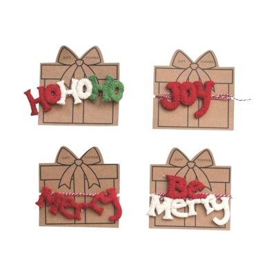 Creative Co-Op Wool Felt Holiday Gift Topper w/40