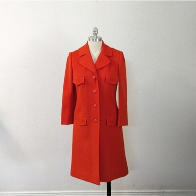 Vintage Butte Knit Wool Jacket Orange M retro mod preppy fall Mid Length classic-image