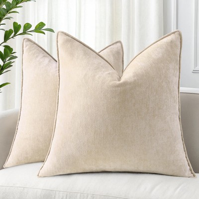 Spring Couch Throw Pillow Covers 18x18 Set of 2, Decorative Soft Chenille Pil...-image