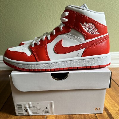 Jordan 1 Mid Syracuse Habanero Red White BQ6472-116 Women’s Size 9.5-image