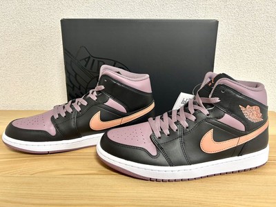NIKE Men 9.0US   Air Jordan 1 Mid Se Black/Sky J Mauve/White/Sky Orange Snk1109-image