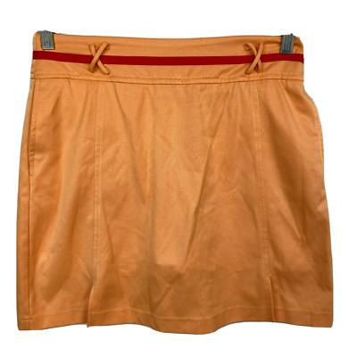 LBH Skort Womens Sz 6 Orange Coral Golf Tennis Skirt Back Zip Lined Pockets-image