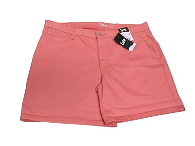 NWT Lee Regular Fit Short Mid Rise Womens 20 M Stretch Orange Comfort    2400-image
