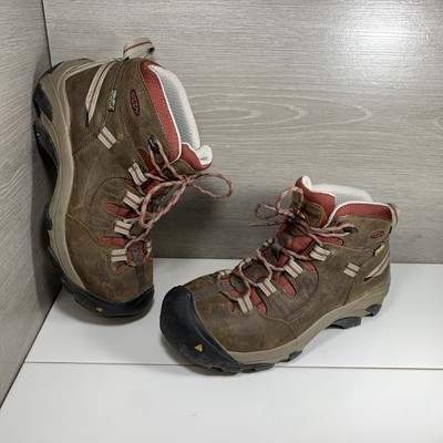 KEEN Targhee II Mid Hiking Women's Waterproof Boots sz 9 1007014 Brown/Dk Orange-image