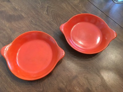 Two Pacific Pottery USA Orange Bowls - Vintage Pair California Mid Century-image