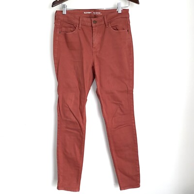 OLD NAVY Womens 8 Rustic Orange Rockstar Mid-Rise Skinny Ankle Pants NN13-image