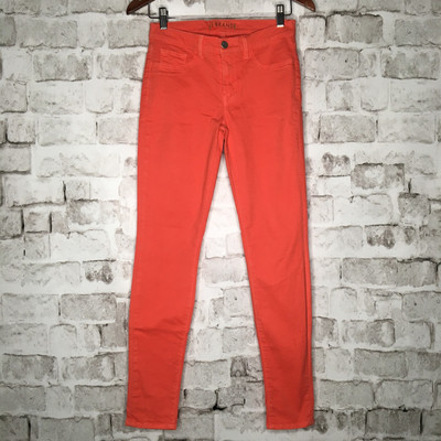 J Brand Women's Size 27 Jeans Skinny Slim Mid Rise Tangerine Coral Orange-image